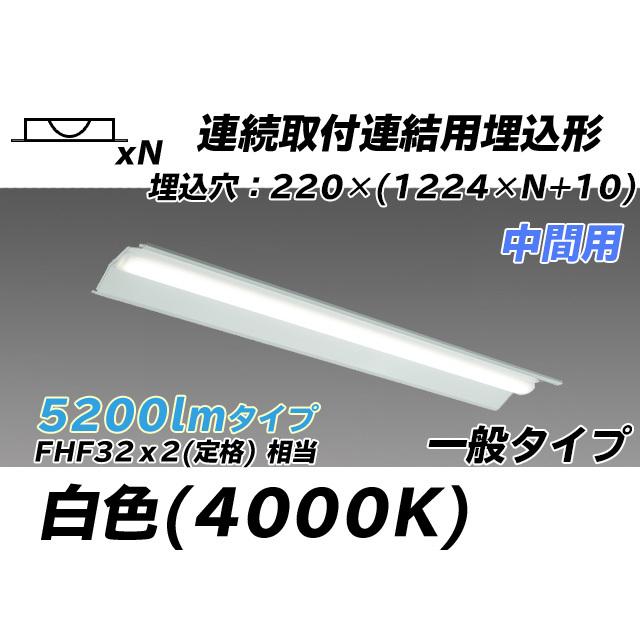 MY-B45043/20/W AHTN ベースライト 埋込形 連結用 220幅 全長1224 FHF32(定格)x2相当 白色