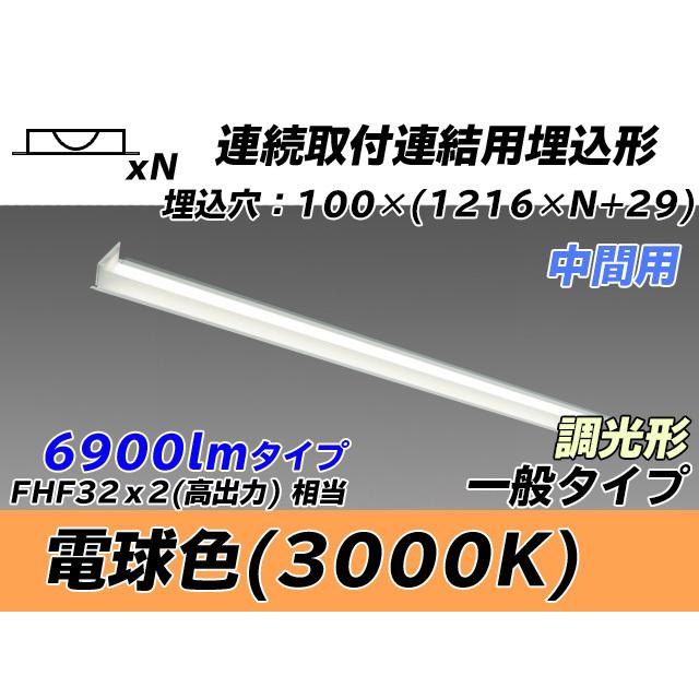 ユニット形ベースライト(Myシリーズ) 埋込形 連結用 100幅 一般タイプ 電球色(3000K)  (5640lm) MY-B47033/11/L AHZ