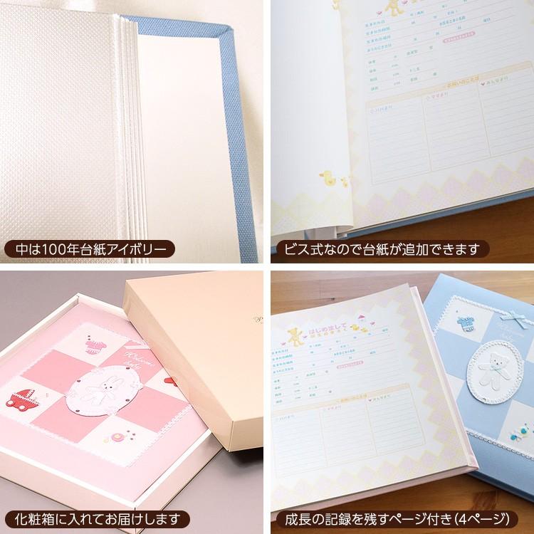 ベビーアルバム 名入れ代無料 赤ちゃん 出産祝い ナカバヤシ 誕生用 フエルアルバム ウェルカムベビー アH-LB-501-Bブルーの画像