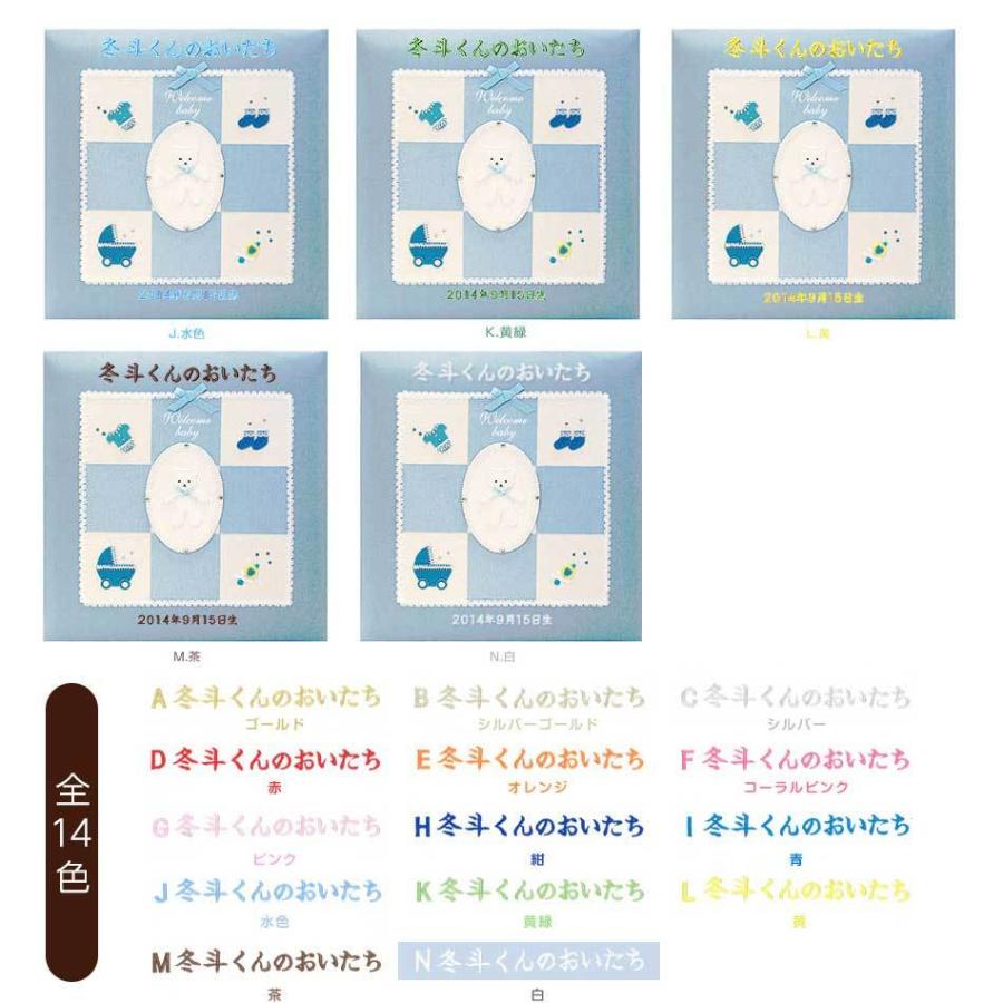 ベビーアルバム 名入れ代無料 赤ちゃん 出産祝い ナカバヤシ 誕生用 フエルアルバム ウェルカムベビー アH-LB-501-Bブルーの画像