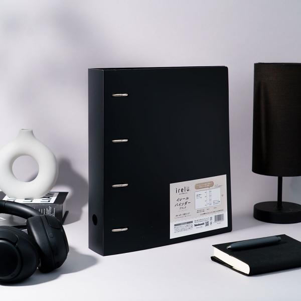 irelu】グッズ収納 「イレールバインダー A4ワイド] ホワイト ブラック