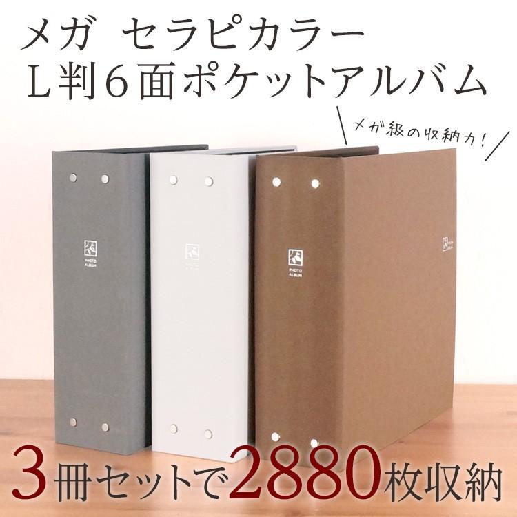 ナカバヤシ 【3色セット】 大容量 6面ポケットアルバム セラピー