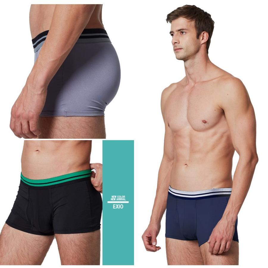 EXIO（エクシオ） ボクサーパンツ メンズ セット 単色 3枚 前開き