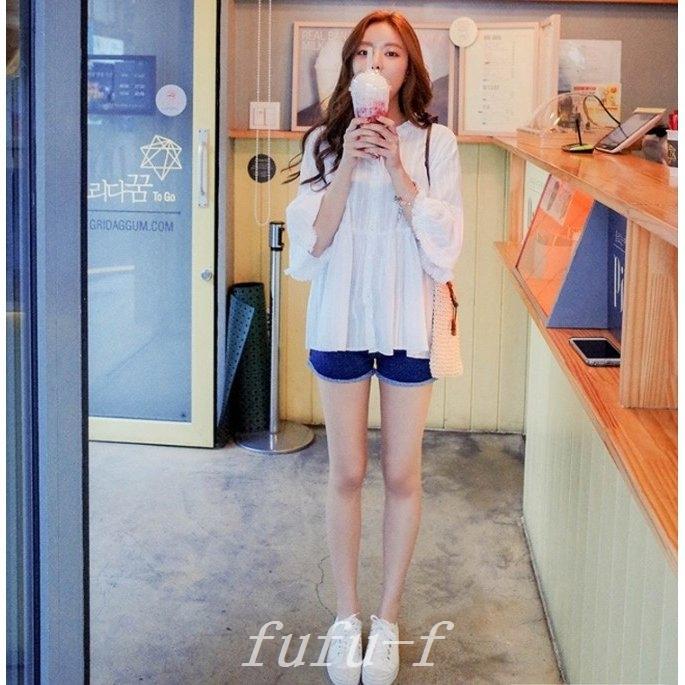 Tシャツ Tシャツ シャツ ブラウス フリル ストライブトップス 長袖 ノーカラー きれいめ レディース 超特価