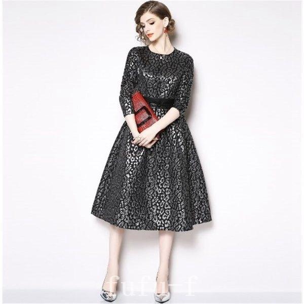 安心の定価販売即出荷の結婚式ワンピースパーティー袖ありレオパードジャガード膝丈 パーティ Fu9f レディースファッション クリスマス Fu9f 結婚式ワンピースパーティー袖ありレオパードジャガード膝丈 Fufu 製品 取扱店
