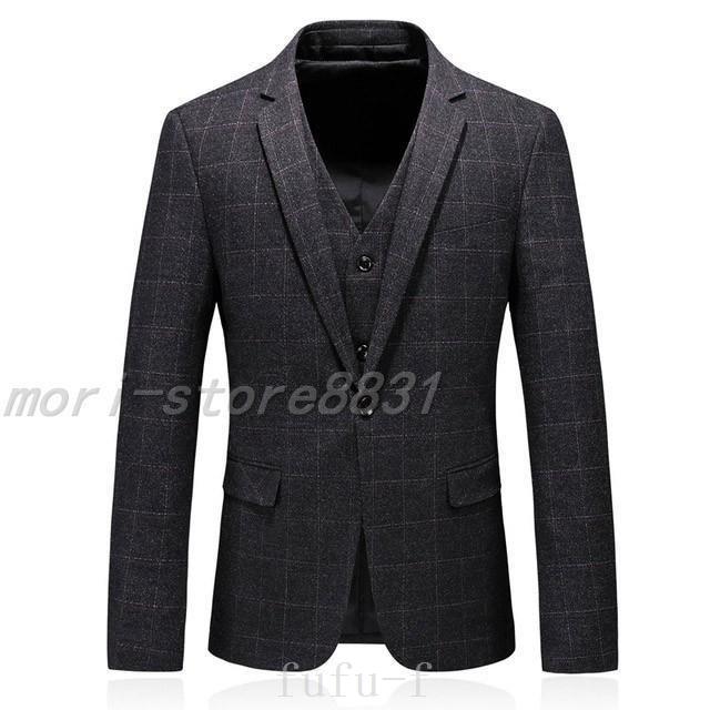 唯一のサイト タキシード大きいサイズチェック柄3点セットセットアップスーツグレーメンズフォーマル紳士服ビジネススーツ就職活動面接30代40代50代 N3bzf247 おしゃれ Jeromejack Fr
