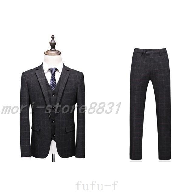 唯一のサイト タキシード大きいサイズチェック柄3点セットセットアップスーツグレーメンズフォーマル紳士服ビジネススーツ就職活動面接30代40代50代 N3bzf247 おしゃれ Jeromejack Fr