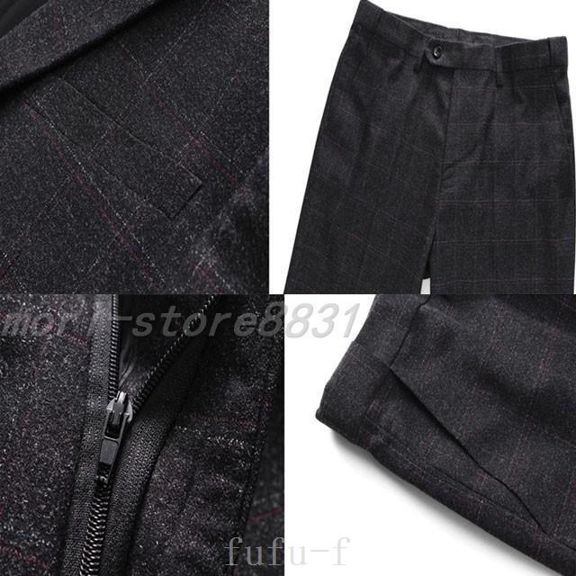 唯一のサイト タキシード大きいサイズチェック柄3点セットセットアップスーツグレーメンズフォーマル紳士服ビジネススーツ就職活動面接30代40代50代 N3bzf247 おしゃれ Jeromejack Fr