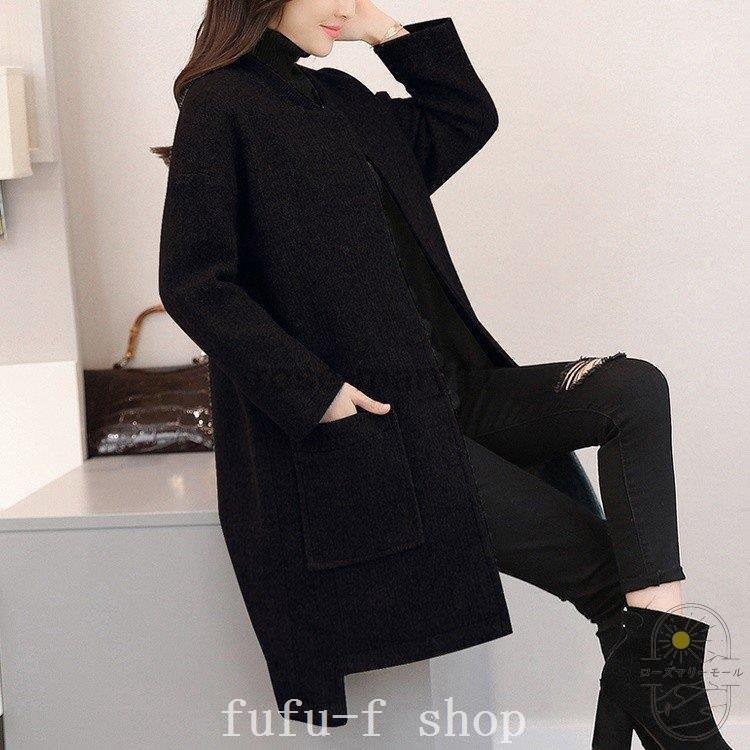 アウターレディースノーカラーコートロングma 1シンプル羽織カジュアル無地秋冬 ノーカラーコート サイズ 色 2xlグレー