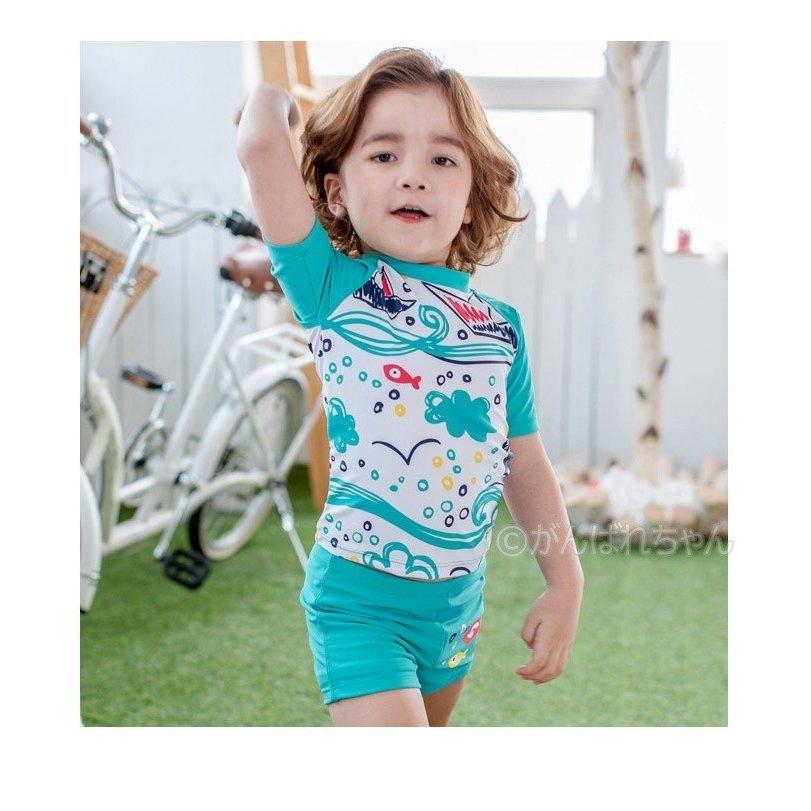 熱い販売 ベビー 水着 男の子 ラッシュガード キャップ付き 水着子供 動物柄 男の子ベビー水着 吸水速乾 入園グッズ 入学準備 ベビースイミング Ecopreneur Pe
