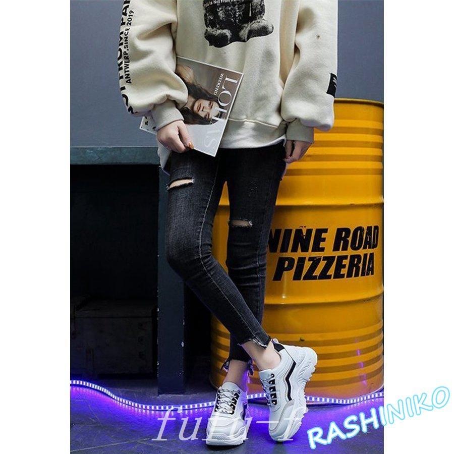 厚底スニーカー ダッドスニーカー レディース 歩きやすい カジュアル 美脚 ダッドシューズ 韓国 インヒール スポーツ 女の子 5cmヒール 疲れない 軽い 17春大特価セール