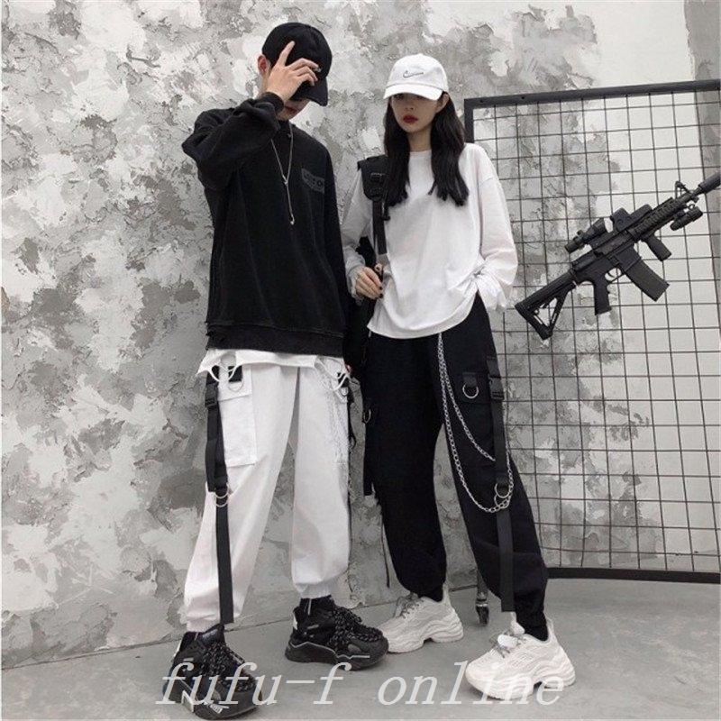 高級品 カーゴパンツレディース原宿風韓国ファッションワイドパンツチェーン付きズボンボトムスヒップホップダンス衣装ストリート系 Praxisfrauendorf De