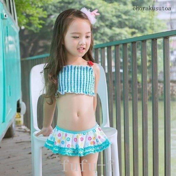 女の子水着ベビー水着2点上下セットアップバンドゥビキニ可愛いキッズスイムウェアスクール水着春夏海水浴プール温泉 人気商品は