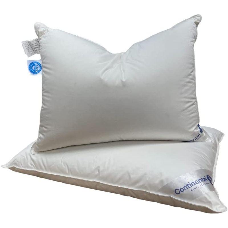 プレミアム 100% ホワイトグースダウン 中くらいの硬さ 枕 Standard Soft (Set of 2)