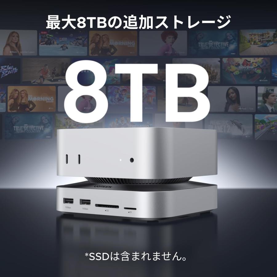 UGREEN Mac mini M4/M4 Pro 専用 USB-Cハブ & スタンド 10-in-1