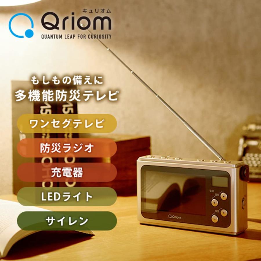山善] 手回し充電テレビ＋ラジオ ワンセグテレビ 4.3インチ 防災ラジオ