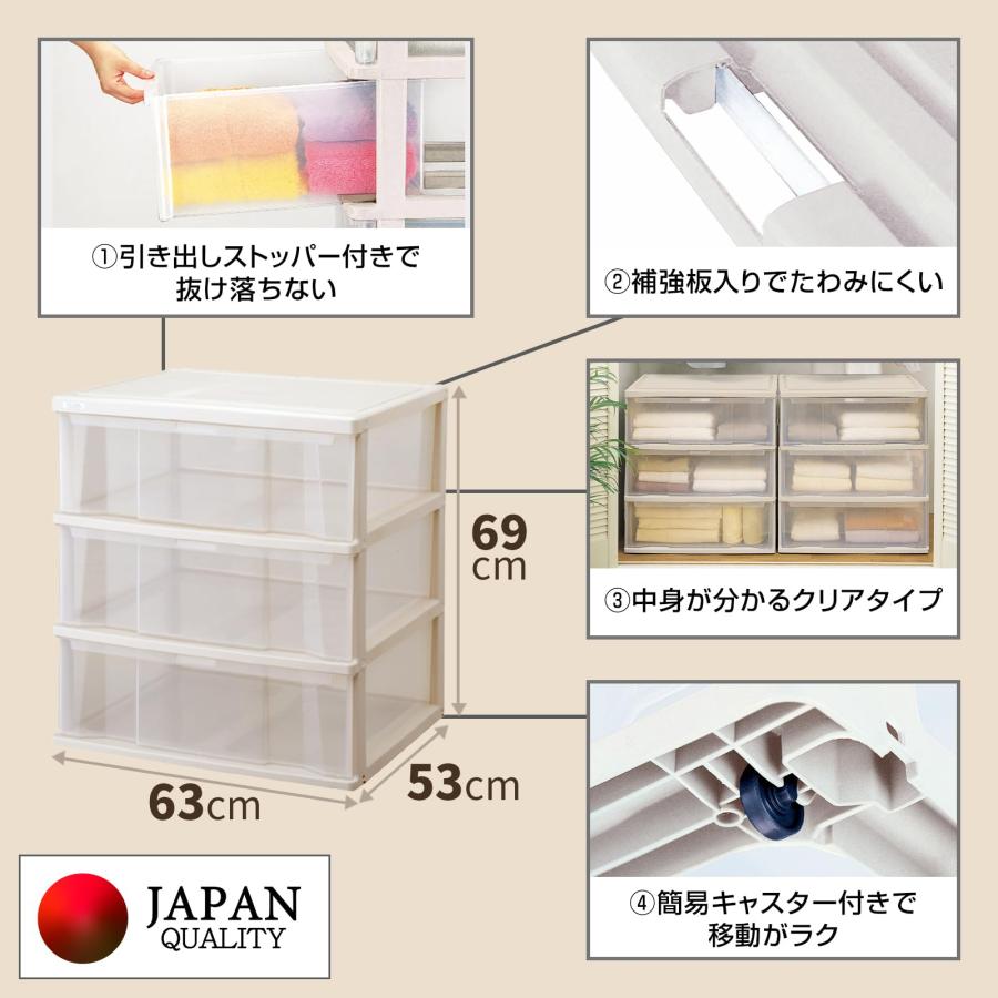 天馬(Tenma) 深い引出しでたっぷり入る収納ケース クローゼット用 日本