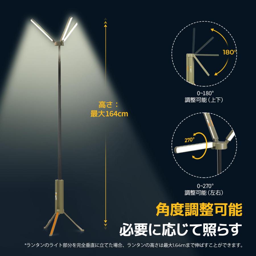 新品 LEDランタン 15600mAh 三脚付き 充電式 キャンプライト 防災認定】BougeRV ledライト キャンプランタン 三脚付き ledランタン