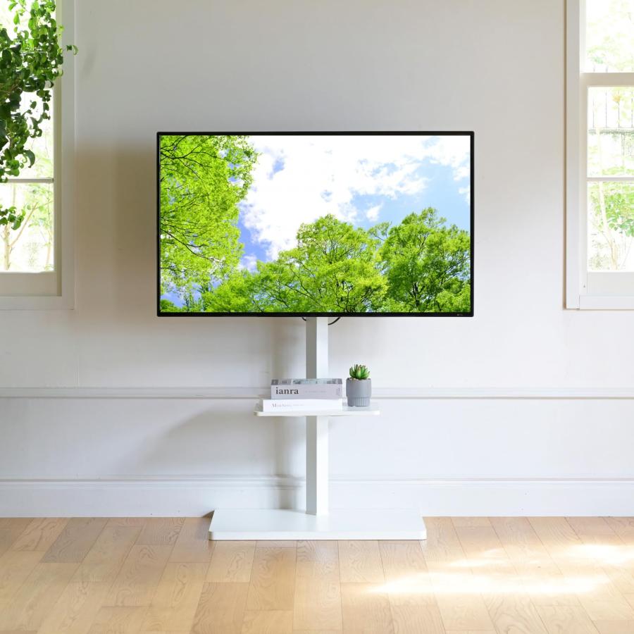 山善(YAMAZEN) テレビスタンド 壁寄せテレビスタンド 棚付き 32~55型