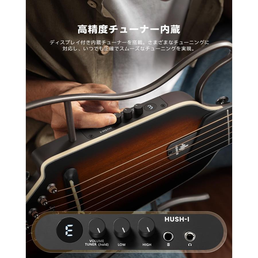 Donner HUSH-I Evo2トラベルギター サイレント ヘッドレス 初心者 内蔵