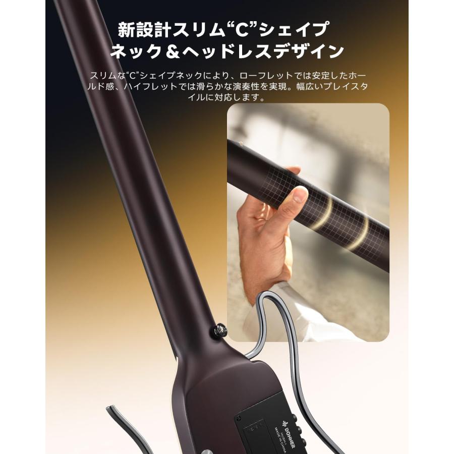 Donner HUSH-I Evo2トラベルギター サイレント ヘッドレス 初心者 内蔵