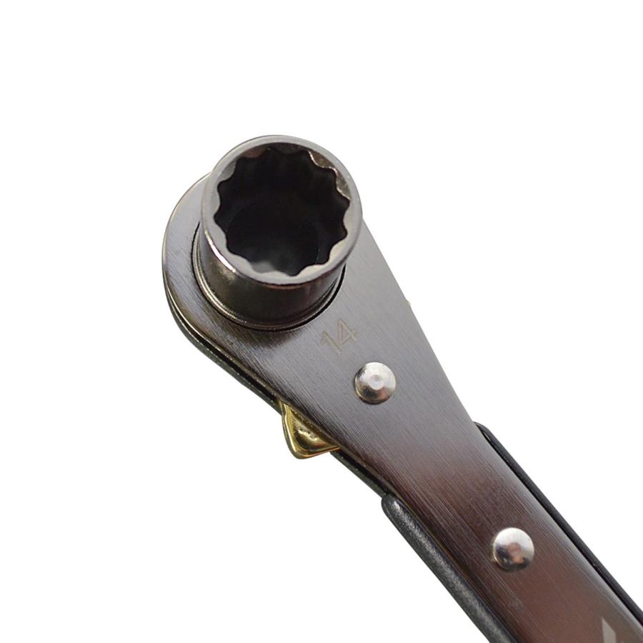 フジ矢(Fujiya) 板ラチェットレンチ 黒金 全長:165mm FRS-12-BG