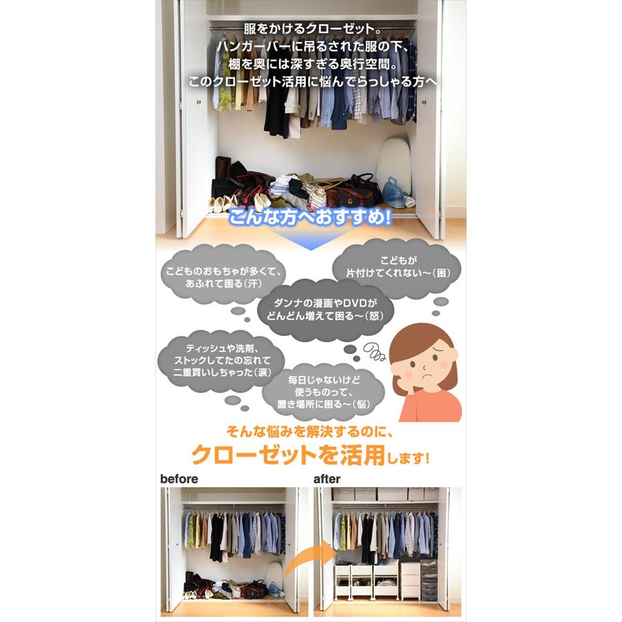 山善(YAMAZEN) 押入れ(クローゼット)収納 ラック 幅38×奥行57×高さ64.5