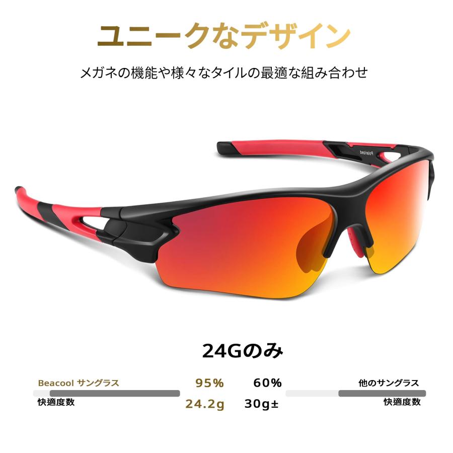 BEACOOL] スポーツサングラス 偏光レンズ 野球 ランニング 自転車 登山