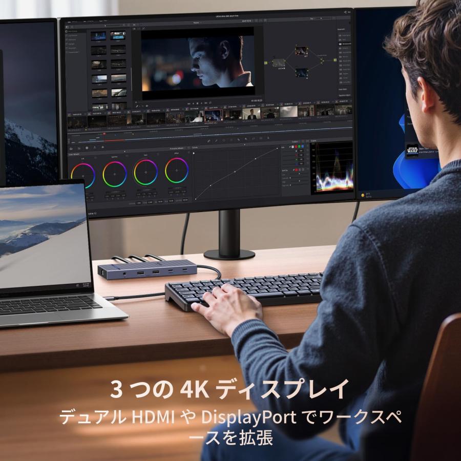 UGREEN Revodok Pro 12-in-1 トリプル4Kドッキングステーション、2