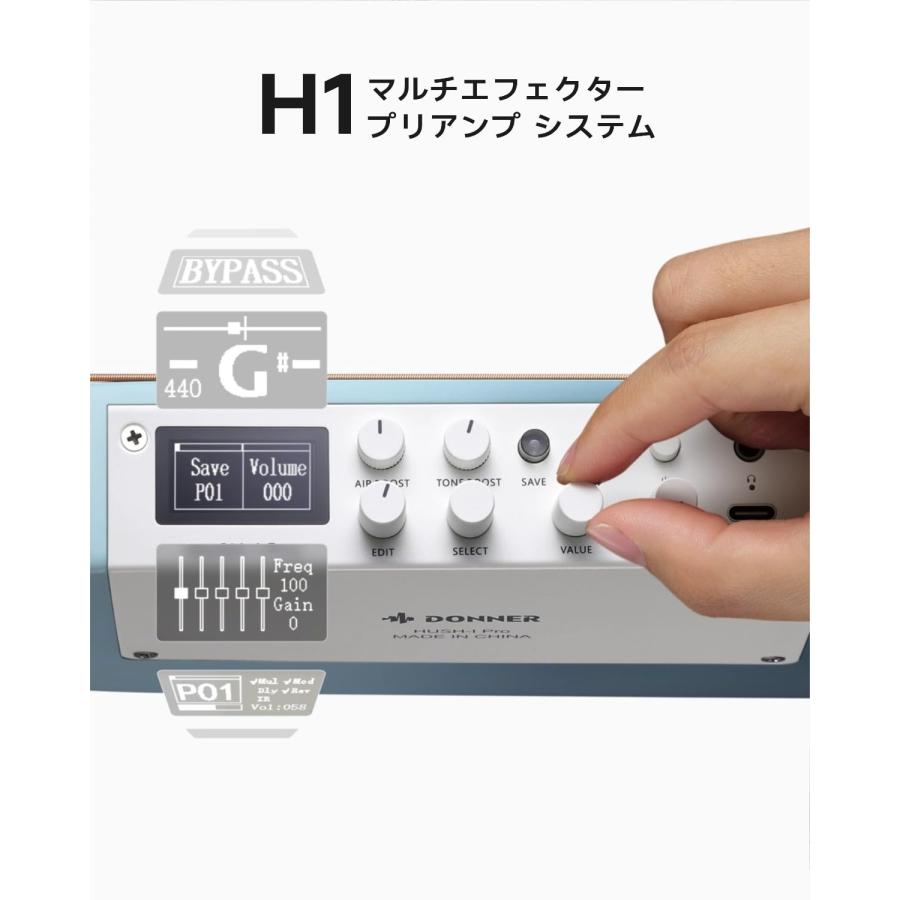 Donner HUSH-I PRO トラベルギター ポータブル ヘッドレスギター