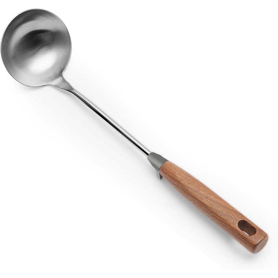 王源吉 中華 おたま 31cm ステンレス 調理スプーン レードル 天然木製