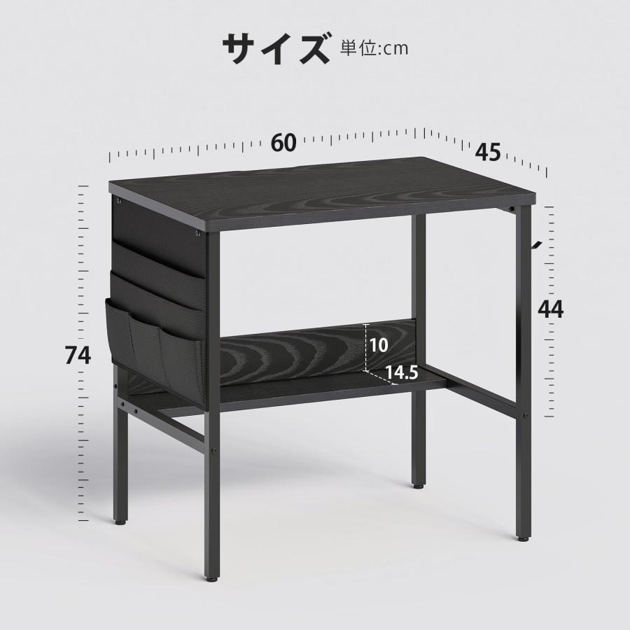 YeTom 机 pcデスク ミニデスク コンパクト ラック付き つくえ 幅60cm