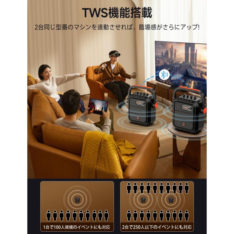 JYX ワイヤレスマイク スピーカーセット 拡声器 Bluetooth 5.0対応
