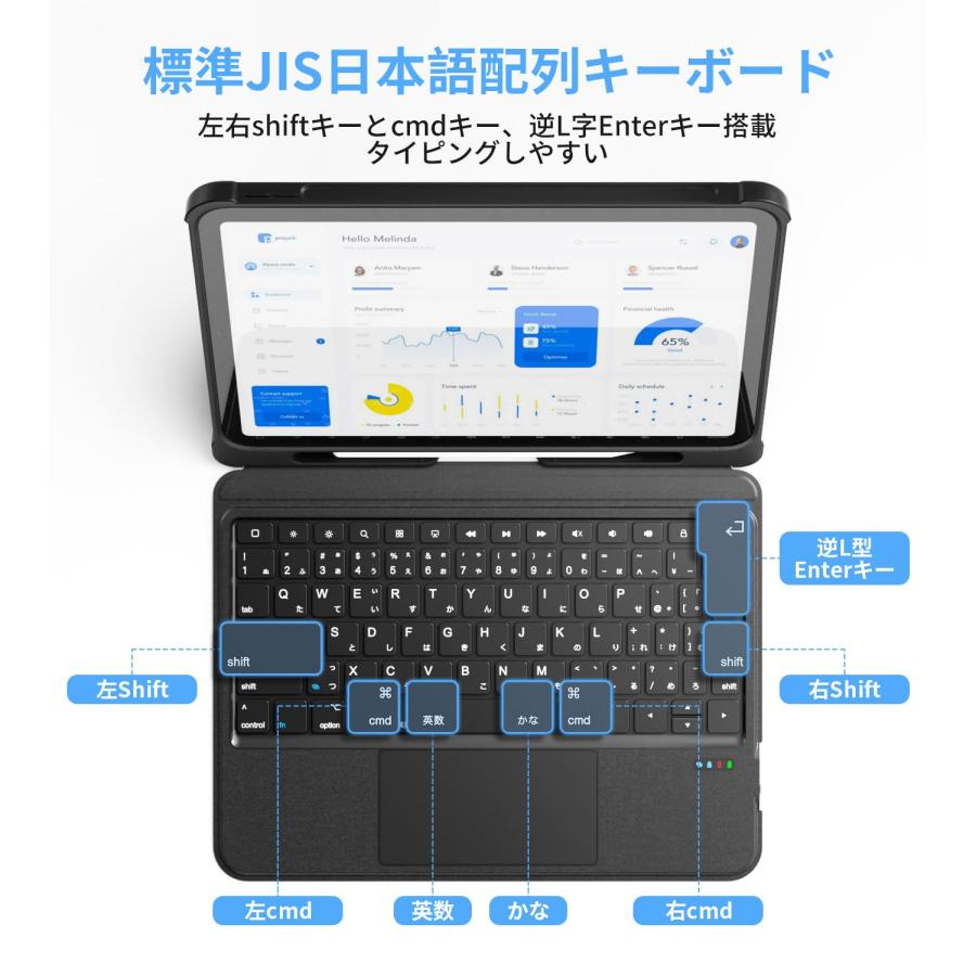 業界革新版】Omikamo iPad A16 第11世代/第10世代用 人間工学JIS日本語