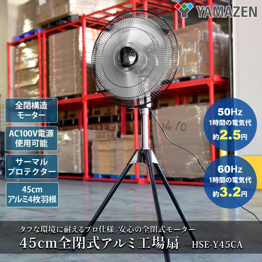 山善(YAMAZEN) 業務用扇風機 全閉式 45cm 風量3段階 AC電源 アルミ4枚