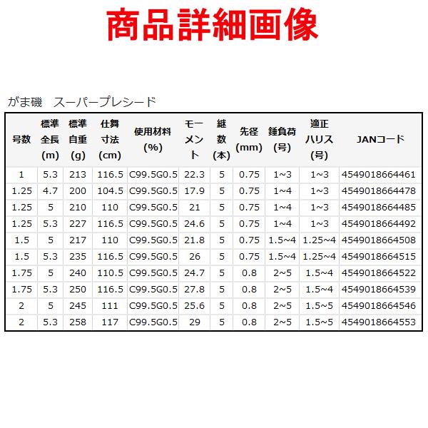 Gamakatsu がまかつ がま磯 スーパープレシード 1.5号 5.0m Gamakatsu がまかつ がま磯 スーパープレシード 1.5号 5.0m