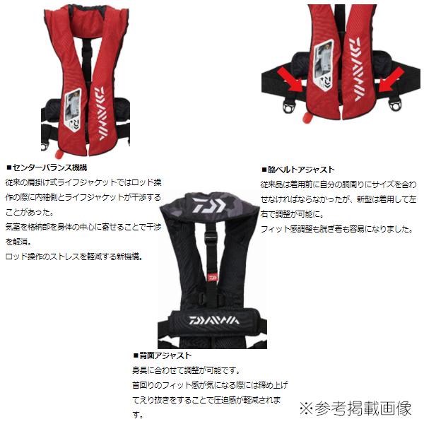 ダイワ  ウォッシャブルライフジャケット 肩掛けタイプ自動・手動膨脹式  DF-2021  ブラックカモ  フリー  （ 2021年 新製品 ）の画像