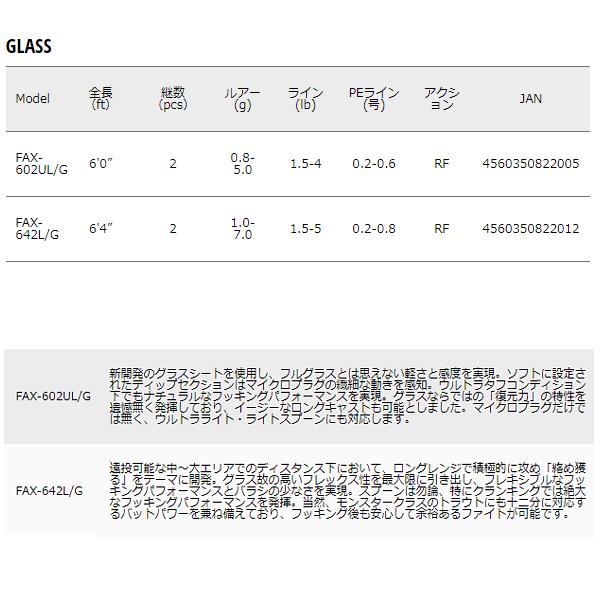 Major Craft（メジャークラフト） 新ファインテール エリア GLASS FAX