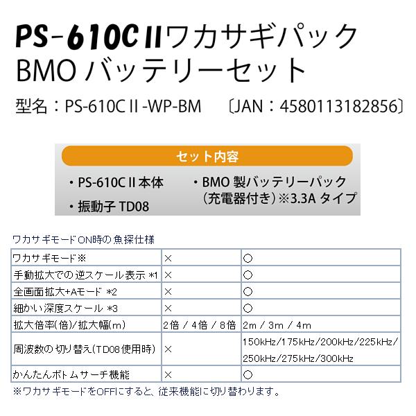 HONDEX（ホンデックス） PS-610CII ワカサギパック BMO バッテリーセット PS-610C II-WP-BM 魚群探知機 ...