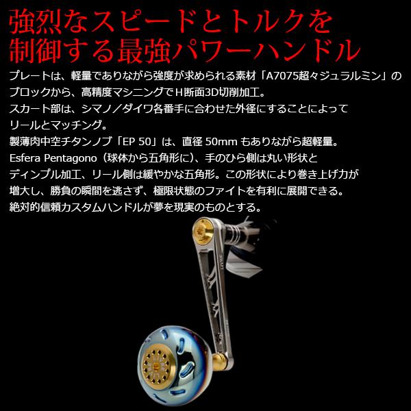 リブレ POWER88 シマノ 18000番〜20000番用 右巻き チタン+ブルー 品番