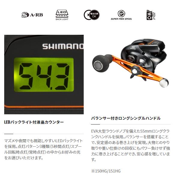 シマノ 21 バルケッタ BB 150DH-PG 右 リール ベイト ( 2021年