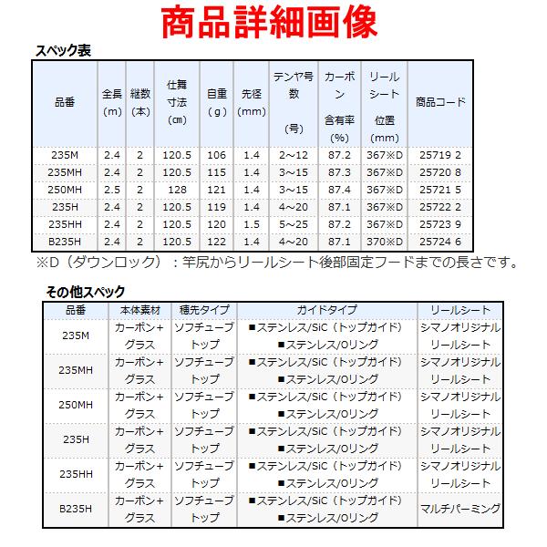 シマノ 20 炎月 BB 一つテンヤマダイ 235HH ロッド 船竿 ( 2020年 8月