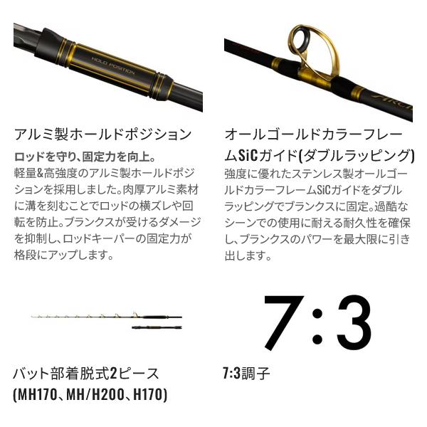 シマノ（SHIMANO） 25 アルシエラ 泳がせ MH/H200 ロッド 船竿 ＠170