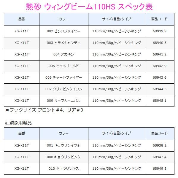 シマノ 　熱砂 ウィングビーム110HS 　XG-K11T 　003 ヒラメキャンディ 　ヒラメ 　ルアー 　( 2020年 4月新製品 )｜fuga0223｜03