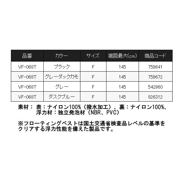 ( 限定特価 )シマノ ゲームベストライト VF-068T ダスクブルー フリー 「」の画像