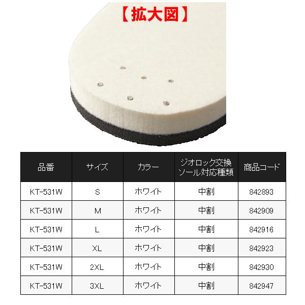 シマノ KT-531W ホワイト Mサイズ ジオロック 羊毛ピンフェルト 中割 シマノ（SHIMANO） ジオロック 羊毛ピンフェルトキット 中割 KT-531W
