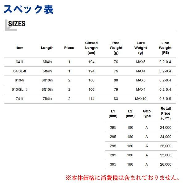 エイテック 　テイルウォーク 　ムーンウォーカー チタンKR AJ 　64/SL-ti 　ロッド 　ソルト竿 　アジング @200 ！ ti FAST ACTION