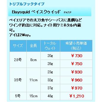 オーランド 　 大島 　ベイスクゥイッド 　2.8号 　20g 　クリアーラメ 　｜fuga0223｜02