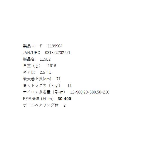 Penn（ペン） Senator セネター 115L2 両軸 リール : フーガショップA