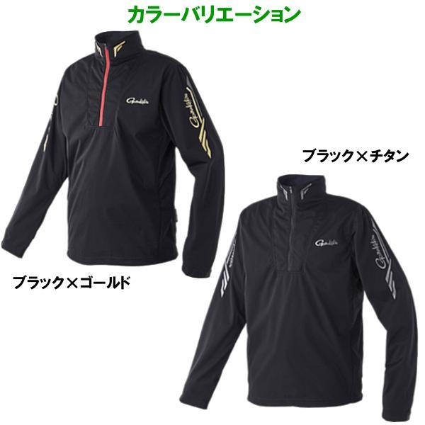 がまかつ  プルオーバージップシャツ  GM3713  ブラック×ゴールド  LL  ( 2023年 10月新製品 )の画像